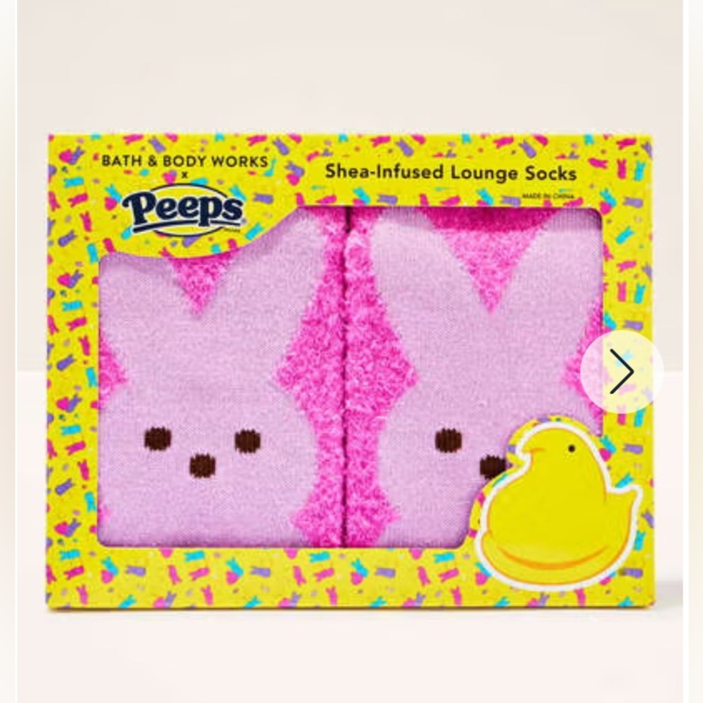 Bath & Body Works Pink Peeps Bunny Shea-Infused Lounge Socks
